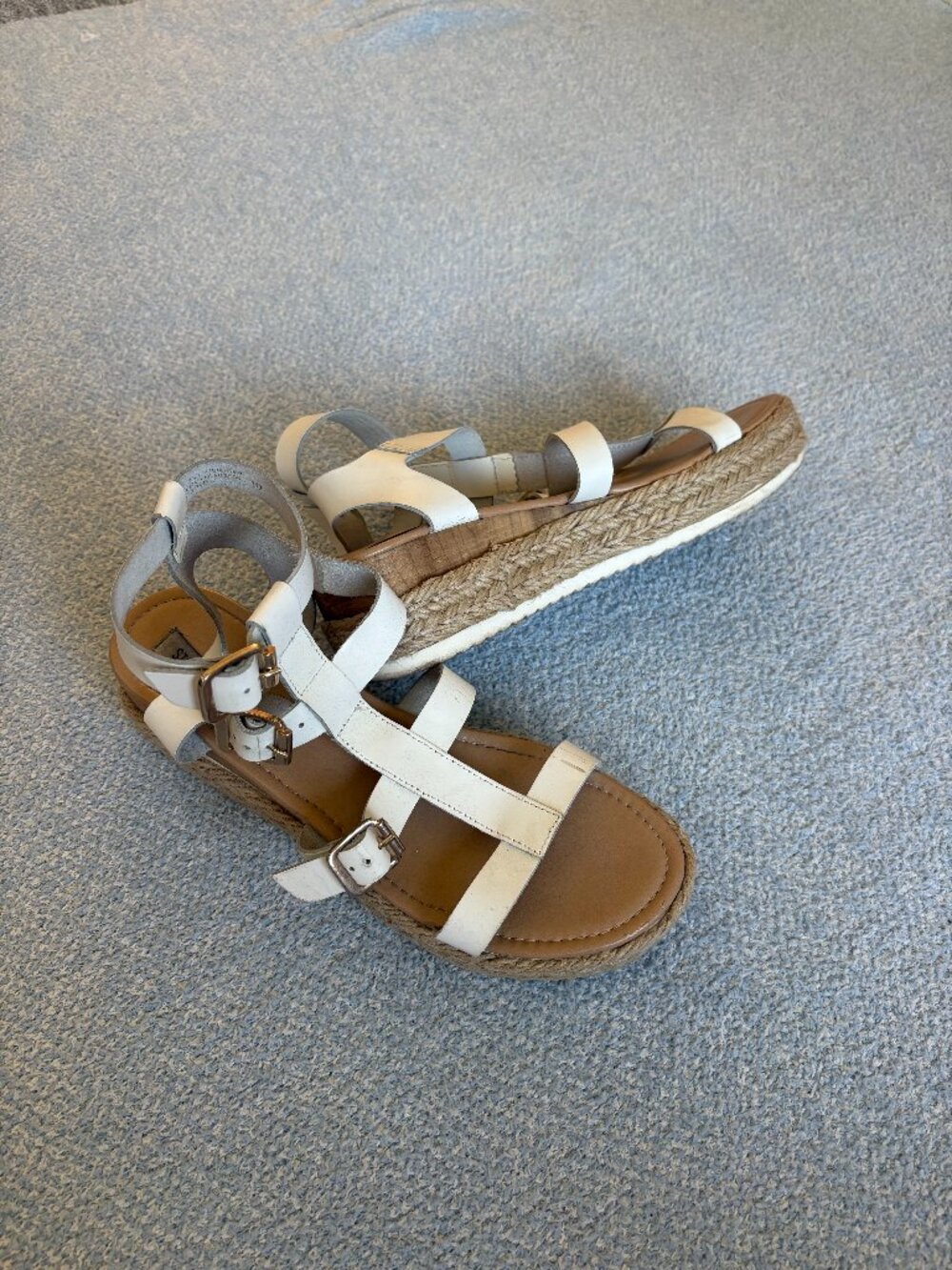 Steve Madden White Espadrille Gladiator Sandals | Size 10